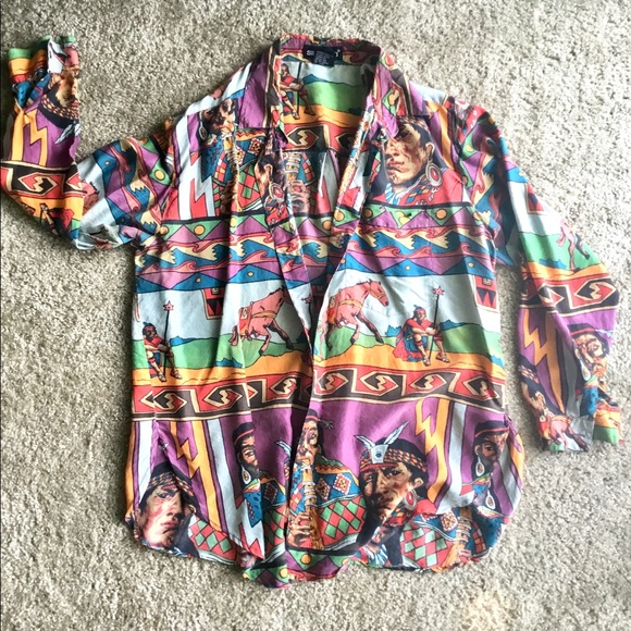 Silk Patterned Mens Shirt - Picture 2 of 5